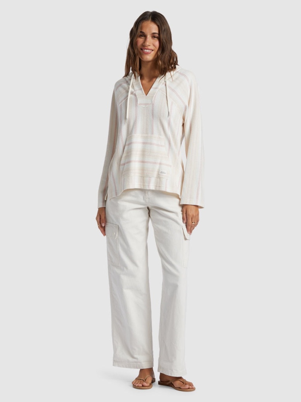 NWT Roxy Cream Striped WILD AND FREE
PONCHO Hoodie size Medium